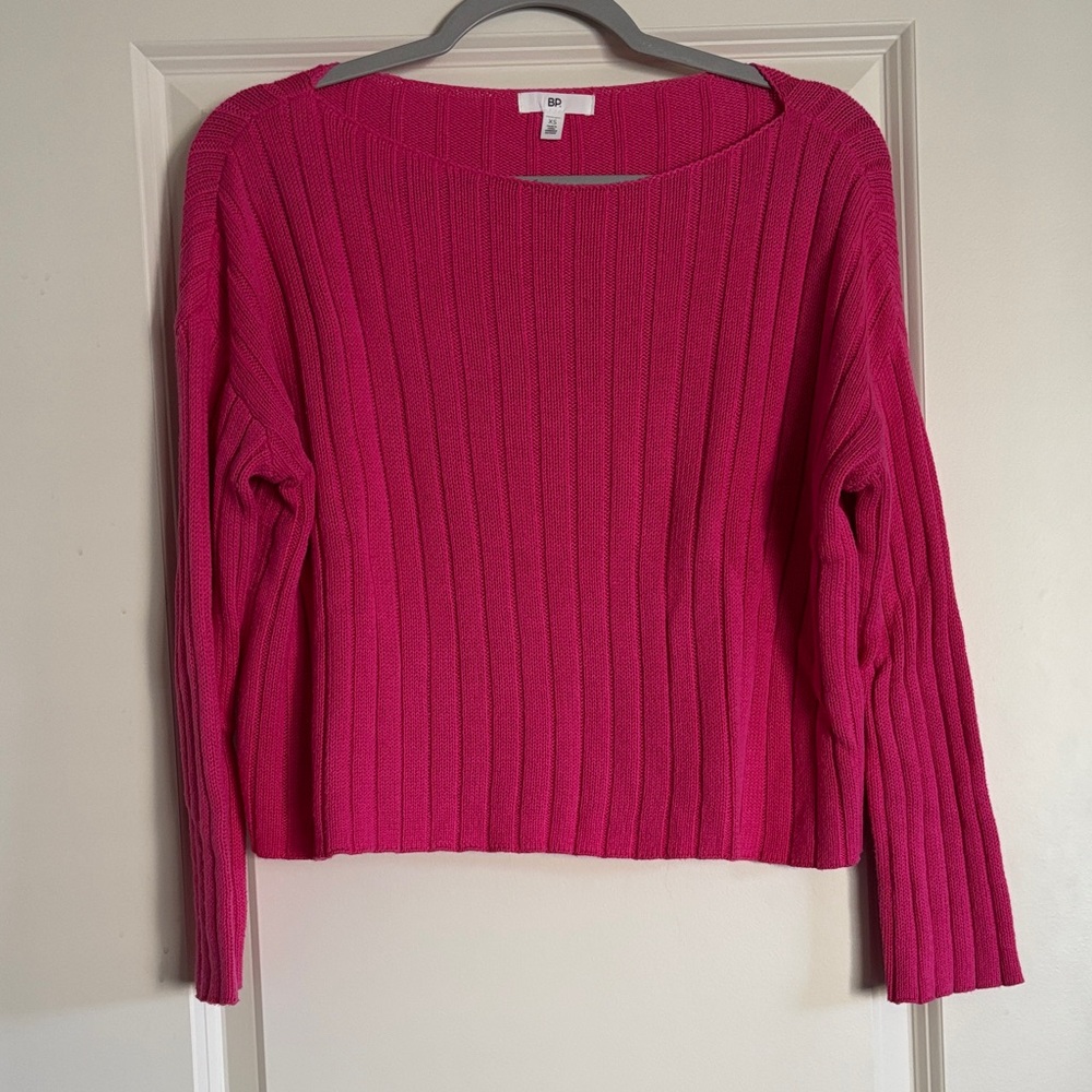 Nordstrom Women's Vibrant Pink Ribbed Sweater